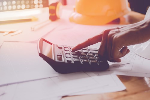 person using a calculator 